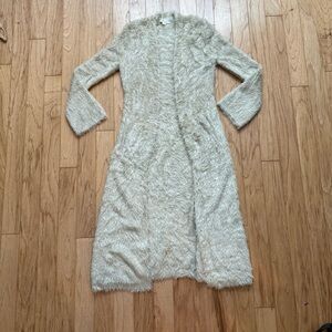 Love Stitch Long Fuzzy Cardigan